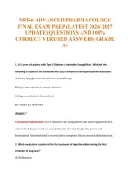 Nr566 Advanced Pharmacology&NewLine;Final Exam Prep &lpar;Latest 2026&sol; 2027&NewLine;Update&rpar; Questions And 100&percnt;&NewLine;Correct Verified Answers&vert; Grade&NewLine;A&plus;