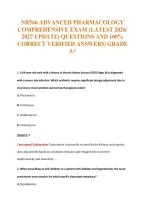 Nr566 Advanced Pharmacology&NewLine;Comprehensive Exam &lpar;Latest 2026&sol;&NewLine;2027 Update&rpar; Questions And 100&percnt;&NewLine;Correct Verified Answers&vert; Grade&NewLine;A&plus;