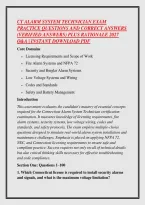 Ct Alarm System Technician Exam &NewLine;Practice Questions And Correct Answers &NewLine;&lpar;Verified Answers&rpar; Plus Rationale 2027 &NewLine;Q&A &vert; Instant Download Pdf 