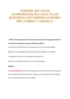 Nurs6501 Advanced&NewLine;Pathophysiology Final Exam&NewLine;Questions And Verified Answers &vert;&NewLine;100&percnt; Correct &vert; Grade A&plus;