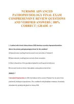 Nurs6501 Advanced&NewLine;Pathophysiology Final Exam&NewLine;Comprehensive Review Questions&NewLine;And Verified Answers &vert; 100&percnt;&NewLine;Correct &vert; Grade A&plus;