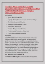 Wgu C215 Operations Management &NewLine;Questions And Correct Answers &lpar;Verified &NewLine;Answers&rpar; Plus Rationales 2026 Q&A &vert; &NewLine;Instant Download Pdf&period;