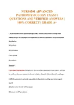 Nurs6501 Advanced&NewLine;Pathophysiology Exam 1&NewLine;Questions And Verified Answers &vert;&NewLine;100&percnt; Correct &vert; Grade A&plus;