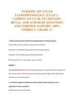 Nurs6501 Advanced&NewLine;Pathophysiology&colon; Exam 2 -&NewLine;Cardiovascular&comma; Pulmonary&comma;&NewLine;Renal&comma; And Acid-Base Questions&NewLine;And Verified Answers &vert; 100&percnt;&NewLine;Correct &vert; Grade A&plus;