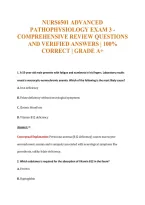 Nurs6501 Advanced&NewLine;Pathophysiology Exam 3 -&NewLine;Comprehensive Review Questions&NewLine;And Verified Answers &vert; 100&percnt;&NewLine;Correct &vert; Grade A&plus;