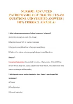 Nurs6501 Advanced&NewLine;Pathophysiology Practice Exam&NewLine;Questions And Verified Answers &vert;&NewLine;100&percnt; Correct &vert; Grade A&plus;