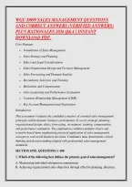 Wgu D099 Sales Management Questions &NewLine;And Correct Answers &lpar;Verified Answers&rpar; &NewLine;Plus Rationales 2026 Q&A &vert; Instant &NewLine;Download Pdf&period;