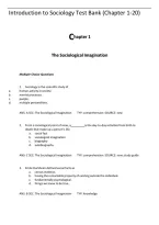 Introduction to Sociology Test Bank &lpar;Chapter 1-20