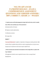 Nsg 530 Advanced&NewLine;Pathophysiology - Exam 4&NewLine;Comprehensive Assessment&NewLine;Questions And Verified Answers &vert;&NewLine;100&percnt; Correct &vert; Grade A&plus; - Wilkes