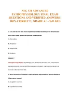 Nsg 530 Advanced&NewLine;Pathophysiology Final Exam&NewLine;Questions And Verified Answers &vert;&NewLine;100&percnt; Correct &vert; Grade A&plus; - Wilkes