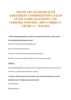 Nsg530 Advanced Health&NewLine;Assessment Comprehensive Exam&NewLine;Study Guide Questions And&NewLine;Verified Answers &vert; 100&percnt; Correct &vert;&NewLine;Grade A&plus; - Wilkes