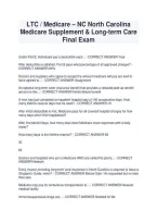 LTC &sol; Medicare &ndash; NC North Carolina &NewLine;Medicare Supplement & Long-term Care &NewLine;Final Exam