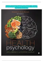 Test Bank For Health Psychology&colon; Well-Being in a Diverse World 5th Edition  &vert;by Regan A&period; R&period; Gurung &vert;All Chapters 1&ndash;15 Fully Covered &vert; With Questions And Verified Solutions With Detailed Rationales And Case Studies&period;