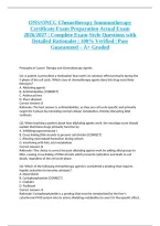 ONS&sol;ONCC Chemotherapy Immunotherapy Certificate Exam Preparation Actual Exam 2026&sol;2027 &vert; Complete Exam-Style Questions with Detailed Rationales &vert; 100&percnt; Verified &vert; Pass Guaranteed &ndash; A&plus; Graded