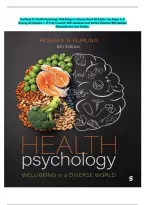 Complete Test Bank For Health Psychology&colon; Well-Being in a Diverse World 5th Edition  &vert;by Regan A&period; R&period; Gurung &vert;All Chapters 1&ndash;15  Covered &vert; With Questions And Verified Solutions With Rationales And Case Study&period;Guaranteed Pass&period;
