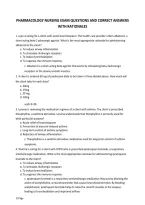 Pharmacology Nursing Exam Questions And Correct Answers With Rationales