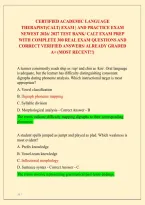 Certified Academic Language Therapist&lpar;Calt&rpar; Exam And Practice Exam Newest 2026&sol; 2027 Test Bank&vert; Calt Exam Prep &NewLine;With Complete 300 Real Exam Questions And Correct Verified Answers&sol; Already Graded A&plus; &lpar;Most Recent&excl;&excl;&rpar; 
