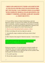 Child And Adolescent Needs And Strengths &lpar;Cans&rpar; Exam And Practice Exam Newest 2026&sol; 2027 Test Bank&vert; Cans Certification Exam Prep With Complete 300 Real Exam Questions And Correct Verified Answers&sol; Already Graded A&plus; &lpar;Most Recent&excl;&excl;&rpar;