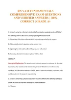 Rn Vati Fundamentals&NewLine;Comprehensive Exam Questions&NewLine;And Verified Answers &vert; 100&percnt;&NewLine;Correct &vert; Grade A&plus;