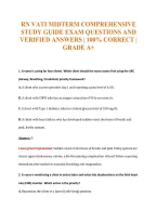 Rn Vati Midterm Comprehensive&NewLine;Study Guide Exam Questions And&NewLine;Verified Answers &vert; 100&percnt; Correct &vert;&NewLine;Grade A&plus;