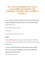 Rn Vati Comprehensive Final&NewLine;Exam Prep Questions And&NewLine;Verified Answers &vert; 100&percnt; Correct &vert;&NewLine;Grade A&plus;