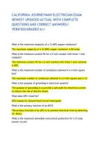 California Journeyman Electrician Exam Newest Updated Actual With Complete Questions And Correct Answers&sol;&sol; Verified&sol;Graded A&plus;&sol;