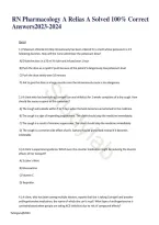 RN Pharmacology A Relias Exam &ndash; Solved 100&percnt; Correct Answers &lpar;2026&sol;2027 Edition&rpar; 