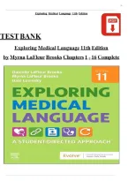 Test Bank for Exploring Medical Language 11th Edition by Linda LaFleur &vert; Chapters 1-16 Complete &vert; Latest Update &vert; Questions and Answers