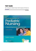 Test Bank for Davis Advantage for Pediatric Nursing Critical Components of Nursing Care 3rd Edition by Diane Rudd &ndash; Complete Questions & Answers with Rationales