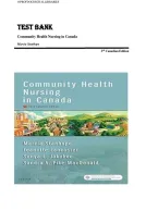 Test Bank for Community Health Nursing in Canada 3rd Edition &ndash; Complete Questions & Answers with Rationales