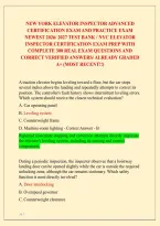 New York Elevator Inspector Advanced Certification Exam And Practice Exam Newest 2026&sol; 2027 Test Bank&vert; Nyc Elevator Inspector Certification Exam Prep With Complete 300 Real Exam Questions And Correct Verified Answers&sol; Already Graded A&plus; &lpar;Most Recent&excl;&excl;&rpar; 