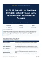 APEA 3P Actual Exam Test Bank 2026&sol;2027 Latest Syllabus Exam Questions with Verified Model Answers