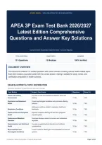 APEA 3P Exam Test Bank 2026&sol;2027 Latest Edition Comprehensive Questions and Answer Key Solutions