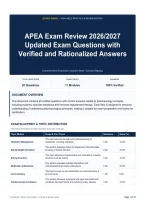 APEA Exam Review 2026&sol;2027 Updated Exam Questions with Verified and Rationalized Answers
