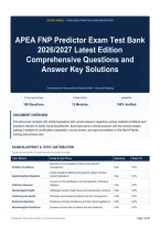 APEA FNP Predictor Exam Test Bank 2026&sol;2027 Latest Edition Comprehensive Questions and Answer Key Solutions