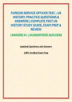 Foreign Service Officer Test &ndash; Us History&colon; Practice Questions & Answers &vert; Complete Fsot Us History Study Guide&comma; Exam Prep & Review