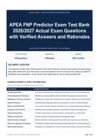 APEA FNP Predictor Exam Test Bank 2026&sol;2027 Actual Exam Questions with Verified Answers and Rationales