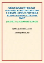 Foreign Service Officer Test &ndash; World History&colon; Practice Questions & Answers &vert; Complete Fsot World History Study Guide&comma; Exam Prep & Review