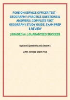 Foreign Service Officer Test &ndash; Geography&colon; Practice Questions & Answers &vert; Complete Fsot Geography Study Guide&comma; Exam Prep & Review