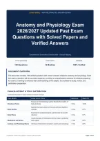Anatomy and Physiology Exam 2026&sol;2027 Updated Past Exam Questions with Solved Papers and Verified Answers