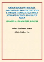 Foreign Service Officer Test &ndash; World Affairs&colon; Practice Questions & Answers &vert; Complete Fsot World Affairs Study Guide&comma; Exam Prep & Review