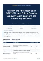 Anatomy and Physiology Exam 2026&sol;2027 Latest Edition Question Bank with Exam Questions and Answer Key Solutions