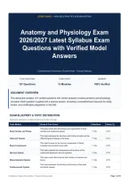 Anatomy and Physiology Exam 2026&sol;2027 Latest Syllabus Exam Questions with Verified Model Answers