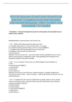 &NewLine;PSI Life Insurance Exam Latest Actual Exam 2026&sol;2027 &vert; Complete Exam-Style Questions with Detailed Rationales &vert; 100&percnt; Verified &vert; Pass Guaranteed &ndash; A&plus; Graded