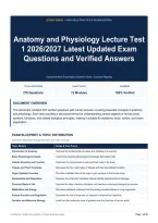 Anatomy and Physiology Lecture Test 1 2026&sol;2027 Latest Updated Exam Questions and Verified Answers