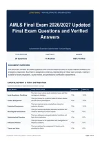 AMLS Final Exam 2026&sol;2027 Updated Final Exam Questions and Verified Answers