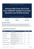 American Red Cross ACLS Final Exam 2026&sol;2027 Updated Final Exam Questions and Verified Answers