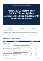 AMEDD BOLC Midterm Exam 2026&sol;2027 Latest Syllabus Comprehensive Exam Questions with Verified Model Answers