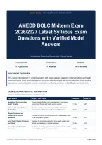 AMEDD BOLC Midterm Exam 2026&sol;2027 Latest Syllabus Exam Questions with Verified Model Answers