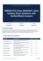 AMEDD DCC Exam 2026&sol;2027 Latest Syllabus Exam Questions with Verified Model Answers
